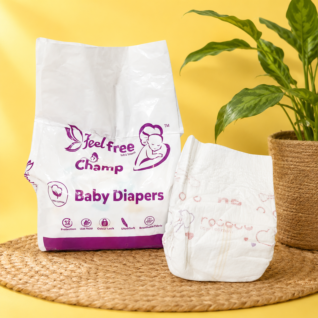 Bio degradable disposable diapers for babies code:NBE